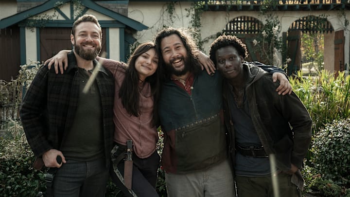 BTS, Ross Marquand as Aaron, Cassady McClincy as Lydia, Cooper Andrews as Jerry, Okea Eme-Akwari as Elijah - The Walking Dead _ Season 11, Episode 19 - Photo Credit: Jace Downs/AMC