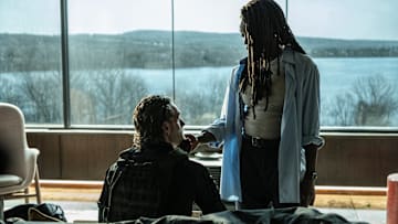 Andrew Lincoln as Rick Grimes, Danai Gurira as Michonne - The Walking Dead: The Ones Who Live _ Season 1, Episode 4 - Photo Credit: Gene Page/AMC