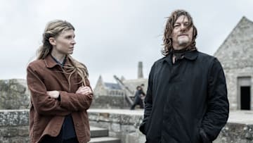 Clémence Poésy as Isabelle, Norman Reedus as Daryl Dixon - The Walking Dead: Daryl Dixon _ Season 2, Episode 1 - Photo Credit: Emmanuel Guimier/AMC