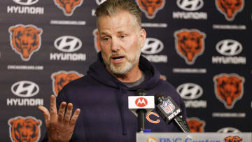 May 23, 2024; Lake Forest, IL, USA; Chicago Bears head coach Matt Eberflus speaks during organized team activities at Halas Hall Mandatory Credit: Kamil Krzaczynski-USA TODAY Sports