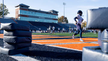UT Martin football players run drills during practice on Wednesday, October 19, 2022, at Hardy M.