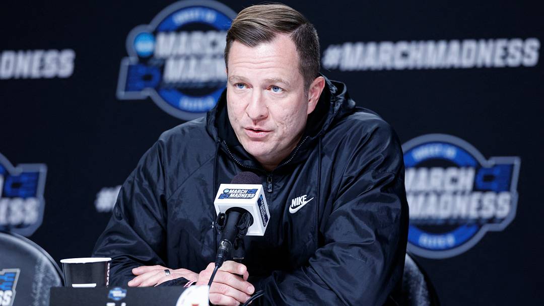 Mar 26, 2026; Chicago, IL, USA; Iowa State Cyclones head coach T.J. Otzelberger speaks ahead of the Midwest regional of the men's 2026 NCAA Tournament at United Center. Mandatory Credit: Kamil Krzaczynski-Imagn Images