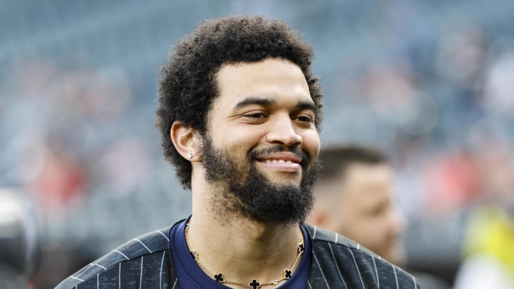 Chicago Bears quarterback Caleb Williams attends a game between the Chicago White Sox and Baltimore Orioles at Guaranteed Rate Field.