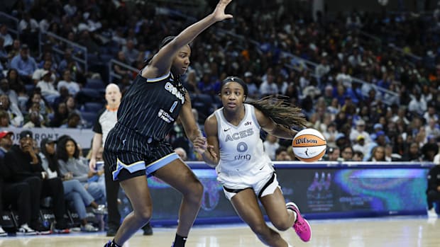 The 2021 WNBA Champions, the Chicago Sky, fall to the two-time WNBA champion Las Vegas Aces, 79-74 at Wintrust Arena.