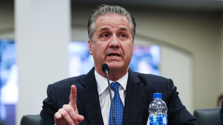 UK Head Basketball Coach John Calipari addressed the Senate Standing Committee on Education as they heard special testimony on Senate Bill 6, the Name Image Likeness Bill, sponsored by Senator Max Wise (R-Campbellsville) at the Capitol Annex in Frankfort, Ky. on Feb. 9, 2022.