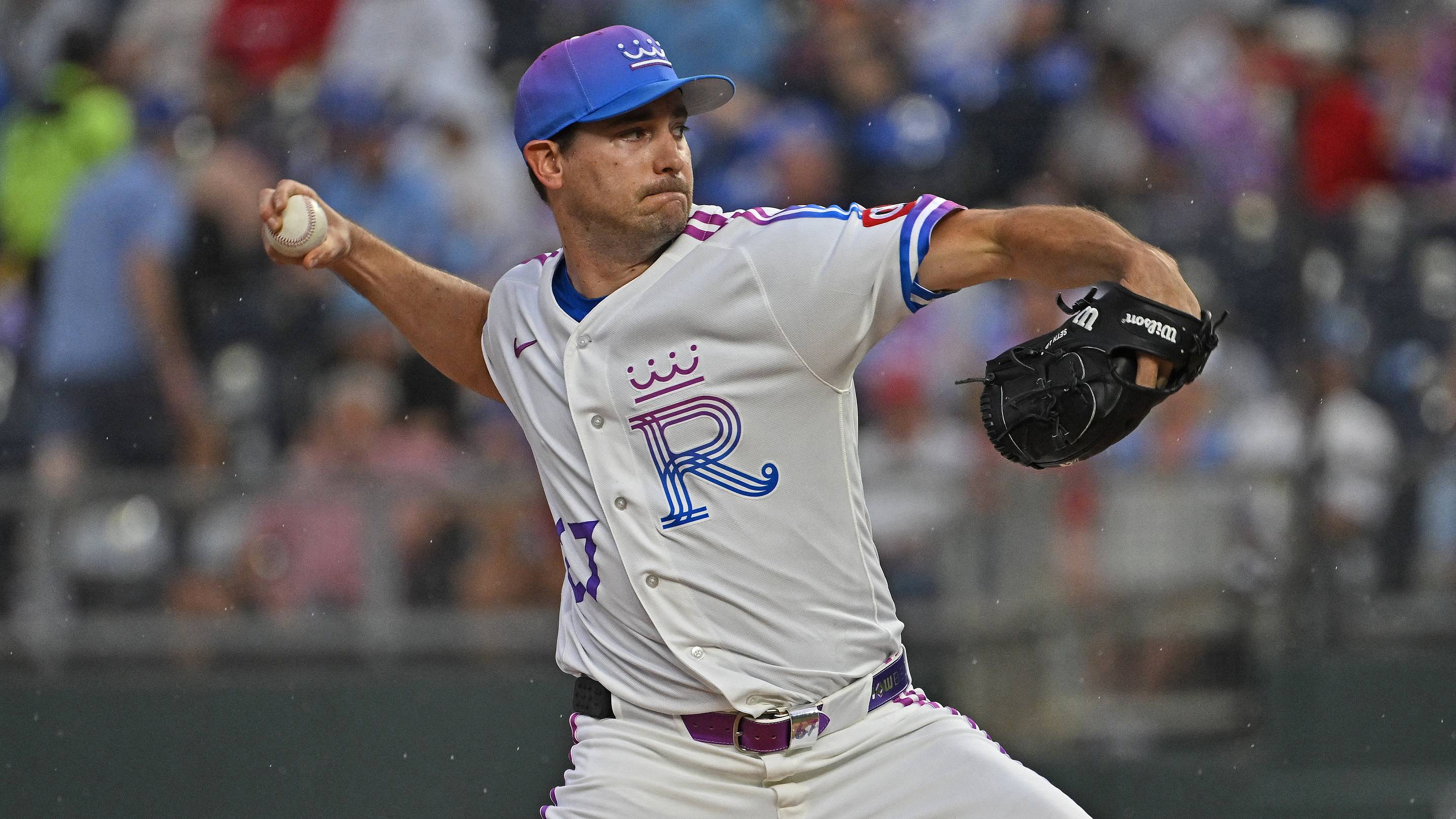 Jun 19, 2026; Kansas City, Missouri, USA; Kansas City Royals starting pitcher Seth Lugo (67) throws a pitch in the second inning against the St. Louis Cardinals at Kauffman Stadium. Mandatory Credit: Peter Aiken-Imagn Images