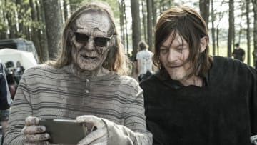 BTS, Executive Producer Greg Nicotero, Norman Reedus as Daryl Dixon - The Walking Dead _ Season 11, Episode 24 - Photo Credit: Jace Downs/AMC