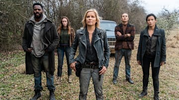 Colman Domingo as Victor Strand, Alycia Debnam-Carey as Alicia Clark, Kim Dickens as Madison Clark, Frank Dillane as Nick Clark, Danay Garcia as Luciana - Fear the Walking Dead _ Season 4, Episode 8 - Photo Credit: Richard Foreman, Jr/AMC