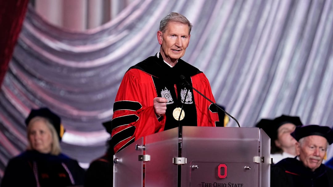 Ohio State President Ted Carter speaks during his investiture ceremony at the Greater Columbus Convention Center on Nov. 8, 2024.