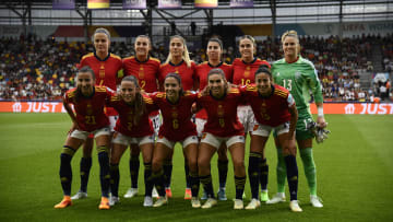 Las españolas antes de jugar contra Alemania