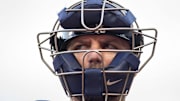 Jul 27, 2016; Minneapolis, MN, USA; Atlanta Braves catcher A.J. Pierzynski (15) prepares to play the Minnesota Twins before the game at Target Field. The Braves win 9-7. Mandatory Credit: Bruce Kluckhohn-Imagn Images