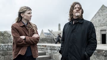 Clémence Poésy as Isabelle, Norman Reedus as Daryl Dixon - The Walking Dead: Daryl Dixon _ Season 2, Episode 1 - Photo Credit: Emmanuel Guimier/AMC