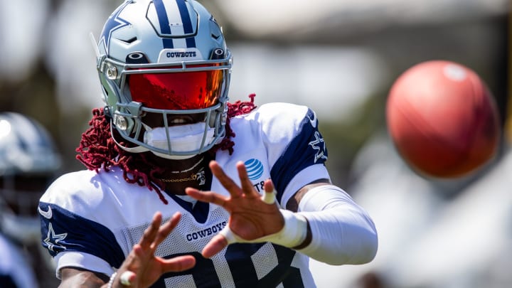 Jul 31, 2023; Oxnard, CA, USA; Dallas Cowboys wide receiver CeeDee Lamb (88) during training camp at the Marriott Residence Inn-River Ridge playing fields. 