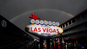 Las Vegas ha tenido un clima diferente al acostumbrado con calor, ahora hubo lluvia y se notó un arcoíris en su cielo.