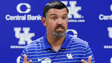 UK defensive coordinator Brad White talked about the defense for the upcoming season during a Media Day event at Kroger Field in Lexington, Ky. on Aug. 3, 2022.