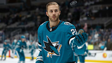San Jose Sharks forward Alexander Wennberg, a possible Buffalo Sabres trade target
