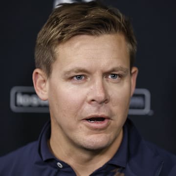 Chicago White Sox general manager Chris Getz speaks before at Rate Field. 