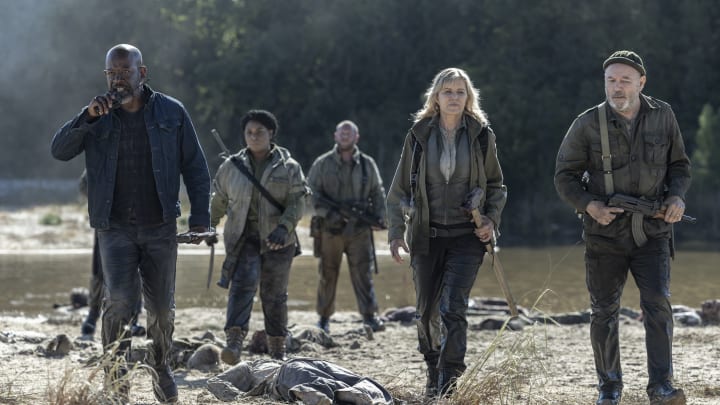 Lennie James as Morgan Jones, Kim Dickens as Madison Clark, Rubén Blades as Daniel Salazar - Fear the Walking Dead _ Season 8, Episode 6 - Photo Credit: Lauren "Lo" Smith/AMC