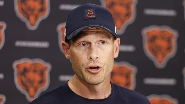 USA; Chicago Bears head coach Ben Johnson speaks during minicamp