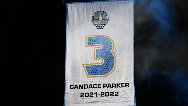 After just two seasons with the Chicago Sky, forward Candace Parker had her jersey (3) retired in 2025. She won 3 WNBA titles