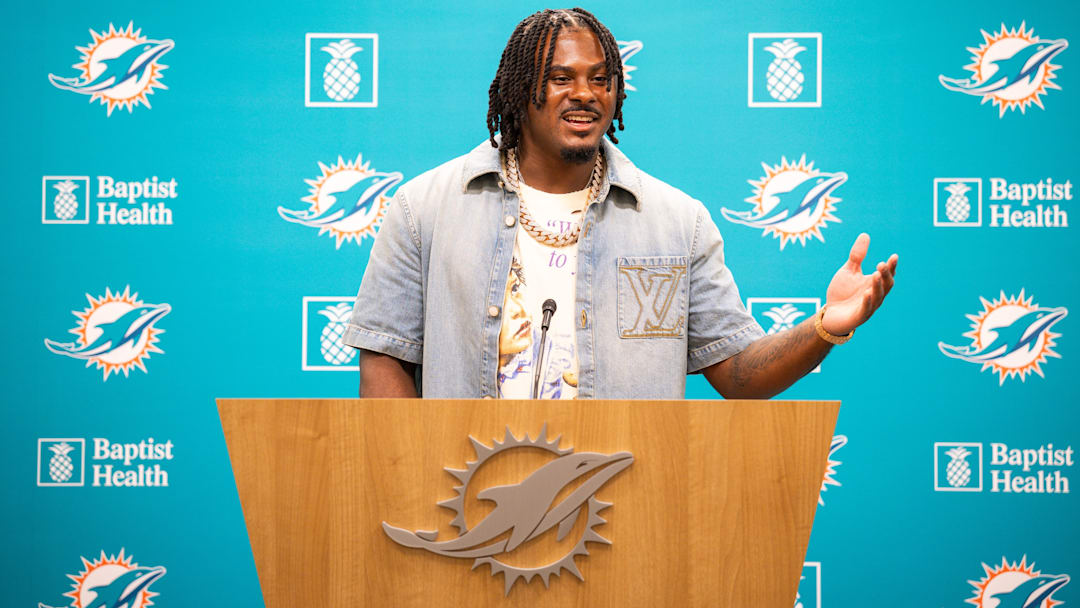 Miami Dolphins QB Malik Willis during his introductory press conference