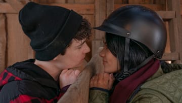 (L to R) Ashby Gentry as Alex and Nikki Rodriguez as Jackie in episode 105 of My Life with the Walter Boys