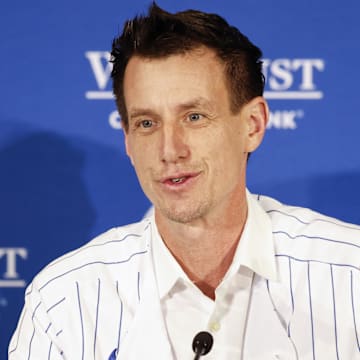 Nov 13, 2023; Chicago, Illinois, USA; Craig Counsell speaks as he is introduced as a new Chicago Cubs manager during a press conference in Chicago