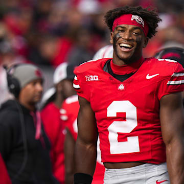Ohio State safety Caleb Downs was the No. 1 player in the 2024 transfer portal, jumping to the Buckeyes from Alabama. 