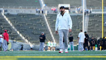 Oct 12, 2024; Eugene, Oregon, USA; Ohio State Buckeyes head coach Ryan Day walks across the field at Autzen Stadium prior to the NCAA football game against the Oregon Ducks.