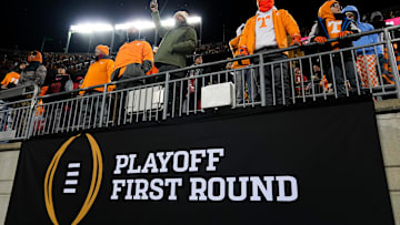 Tennessee Volunteers fans watch warm ups prior to the College Football Playoff first round game against the Ohio State Buckeyes at Ohio Stadium in Columbus on Dec. 21, 2024.
