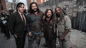 BTS, Josh McDermitt as Dr. Eugene Porter, Cooper Andrews as Jerry, Dan Fogler as Luke, Khary Payton as Ezekiel - The Walking Dead _ Season 11, Episode 24 - Photo Credit: Jace Downs/AMC