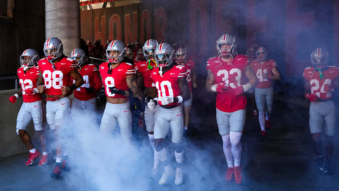 Ohio State players take the field before a recent game.
