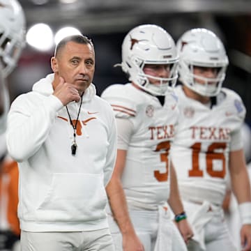 Texas Longhorns head coach Steve Sarkisian looks to win a national title as the SEC and overall favorite in 2025. 