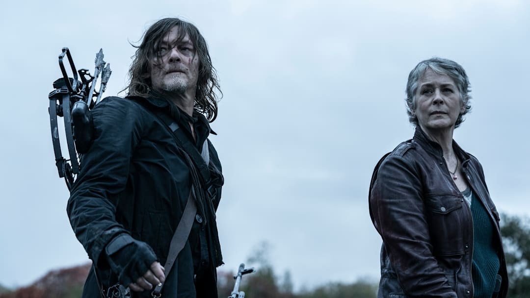 Norman Reedus as Daryl Dixon, Melissa McBride as Carol Peletier - The Walking Dead: Daryl Dixon _ Season 2, Episode 6 - Photo Credit: Stéphanie Branchu/AMC