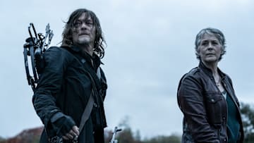 Norman Reedus as Daryl Dixon, Melissa McBride as Carol Peletier - The Walking Dead: Daryl Dixon _ Season 2, Episode 6 - Photo Credit: Stéphanie Branchu/AMC