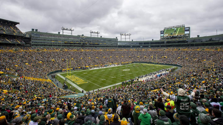 A general view inside Lambeau Field ahead of the Green Bay Packers' matchup vs. the Minnesota Vikings Sunday afternoon.