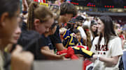 Caitlin Clark signed a ton of autographs before Sunday's game in Chicago. 