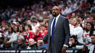 Indiana Hoosiers head coach Mike Woodson watches the second half against the Ohio State Buckeyes at Value City Arena on Friday, Jan. 17, 2025 in Columbus, Ohio.