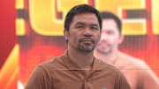 Manny Pacquiao, a Filipino boxer seen during a press conference on July 21, 2023.