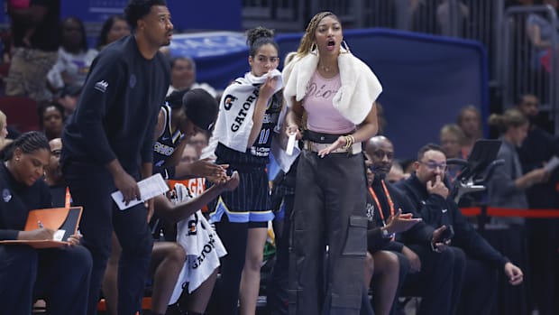 The Chicago Sky played without Angel Reese and Ariel Atkins. The team lost by 14 points against the Las Vegas Aces on Sunday.