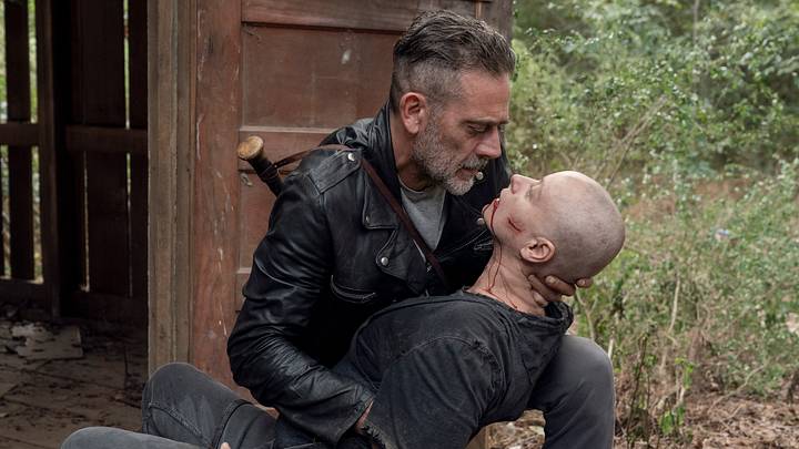 Jeffrey Dean Morgan as Negan, Samantha Morton as Alpha; group - The Walking Dead _ Season 10, Episode 13 - Photo Credit: Jace Downs/AMC