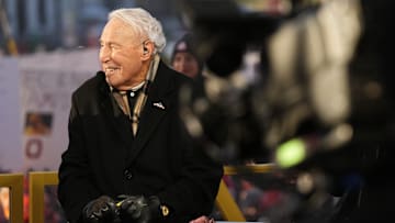 Lee Corso talks on the set of ESPN College GameDay prior to the College Football Playoff first round game.