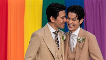 Thai LGBT couple, Thai actors, Apiwat  Apiwatsayree (L) and