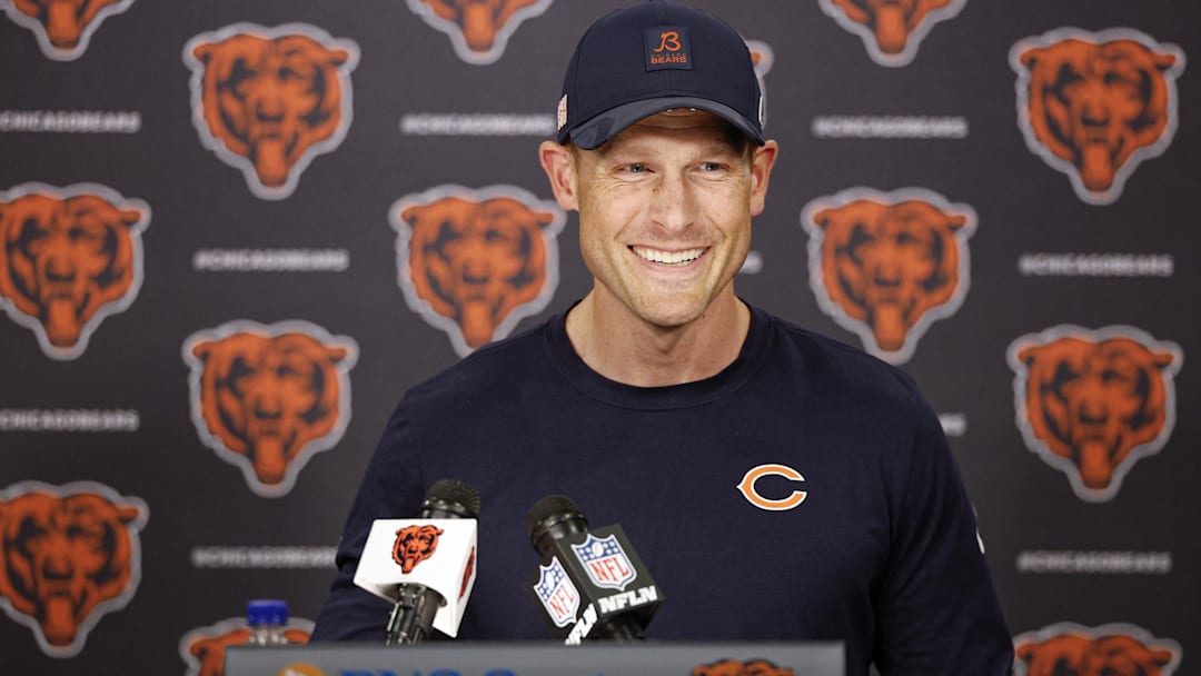 Chicago Bears head coach Ben Johnson speaks during minicamp at Halas Hall.
