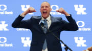 Former Kentucky basketball player and new head coach Mark Pope was animated during his announcement.