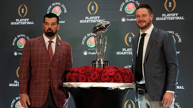 Oregon Ducks head coach Dan Lanning and Ohio State Buckeyes head coach Ryan Day