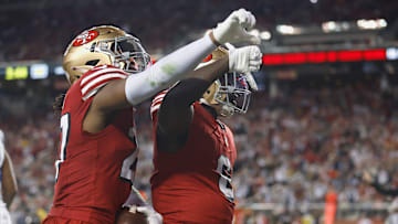San Francisco 49ers safeties Malik Mustapha, Ji'Ayir Brown