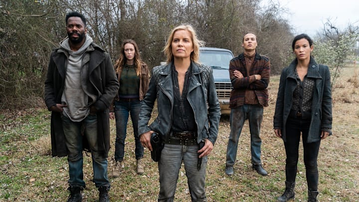 Colman Domingo as Victor Strand, Alycia Debnam-Carey as Alicia Clark, Kim Dickens as Madison Clark, Frank Dillane as Nick Clark, Danay Garcia as Luciana - Fear the Walking Dead _ Season 4, Episode 8 - Photo Credit: Richard Foreman, Jr/AMC