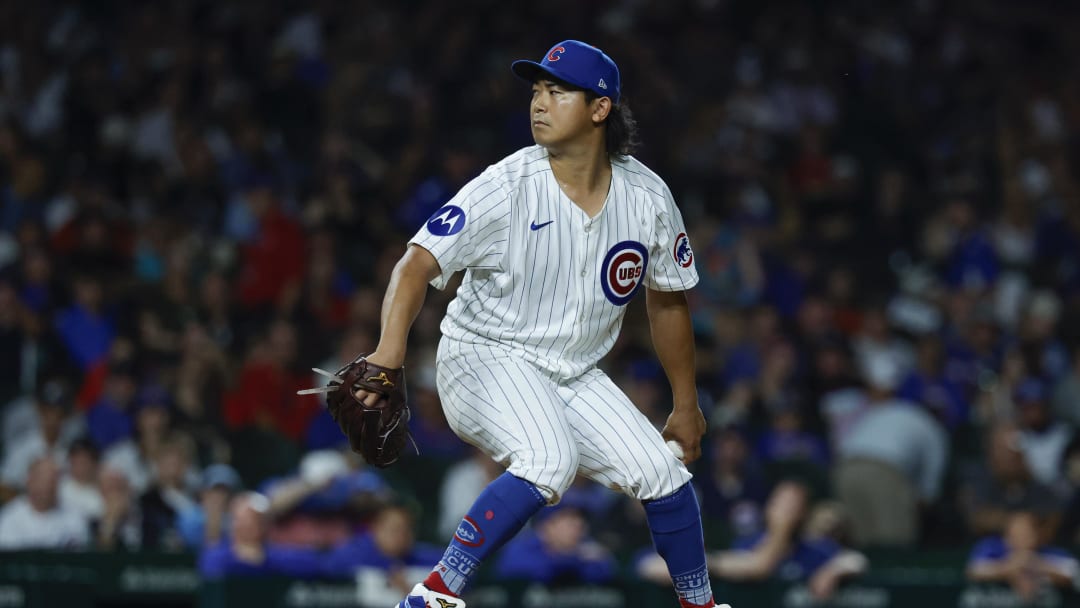 Aug 1, 2024; Chicago, Illinois, USA; Chicago Cubs starting pitcher Shota Imanaga (18) delivers a pitch against the St. Louis Cardinals during the seventh inning at Wrigley Field. Mandatory Credit: Kamil Krzaczynski-USA TODAY Sports