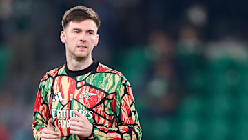 Sporting Clube de Portugal v Arsenal FC - UEFA Champions League 2024 25 League Phase MD5 Kieran Tierney of Arsenal FC warms up before the UEFA Champions League match between Sporting CP and Arsenal FC at Jose Alvalade Stadium in Lisbon, Portugal, on November 26, 2024. Lisbon, Portugal Lisbon Portugal PUBLICATIONxNOTxINxFRA Copyright: xJosexManuelxAlvarezxReyx originalFilename:alvarezrey-notitle241126_npFy4.jpg